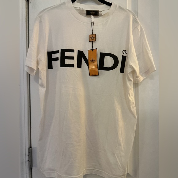 Fendi Tops - FENDI Vintage Big Logo Short Sleeve Tee Top New w Tags GB Size 12 Small (?)